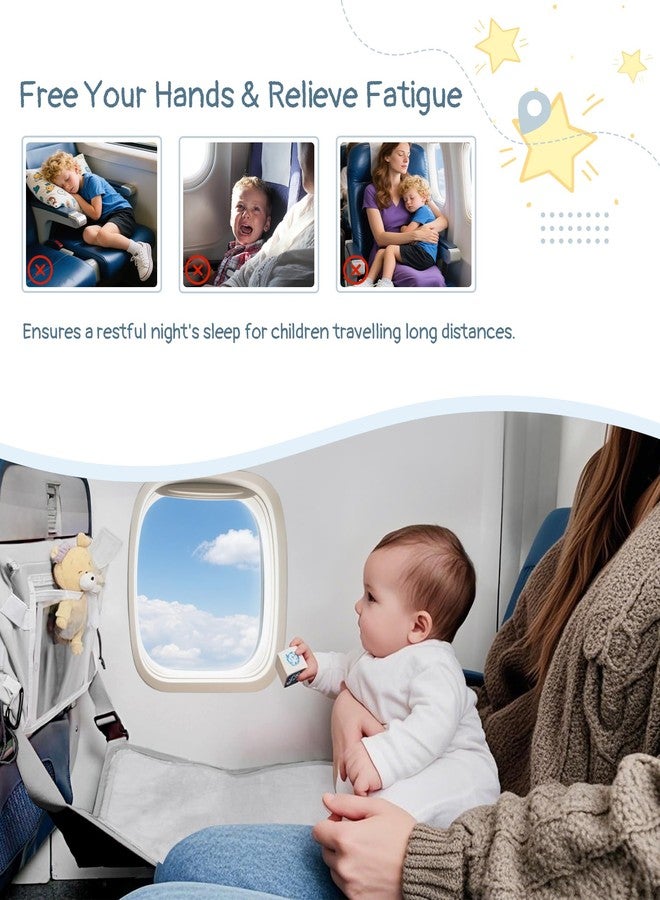 Ravasen Toddler Airplane Bed, Airplane Seat Extender Travel Bed for Kids, Baby Travel Essentials for Flying, Portable Plane Footrest for Kids, Toddler Must Haves for Flights Grey - Image 4